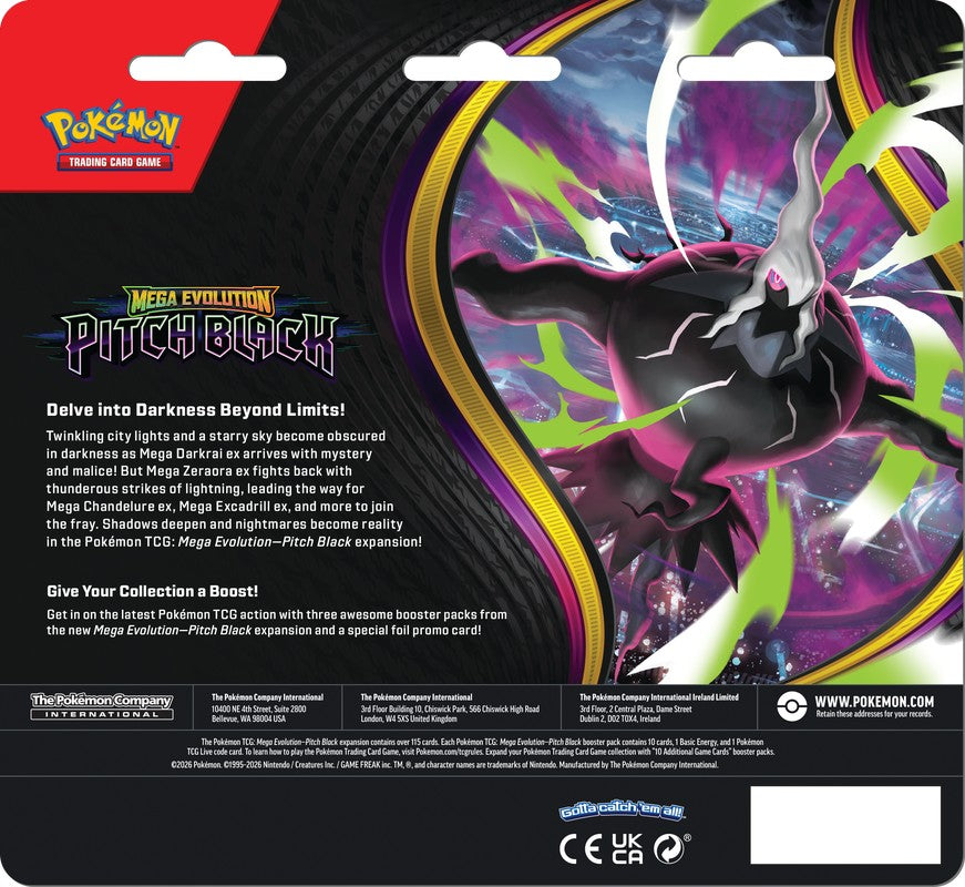 Pokémon TCG: Mega Evolution — Pitch Black 3-Pack Blister