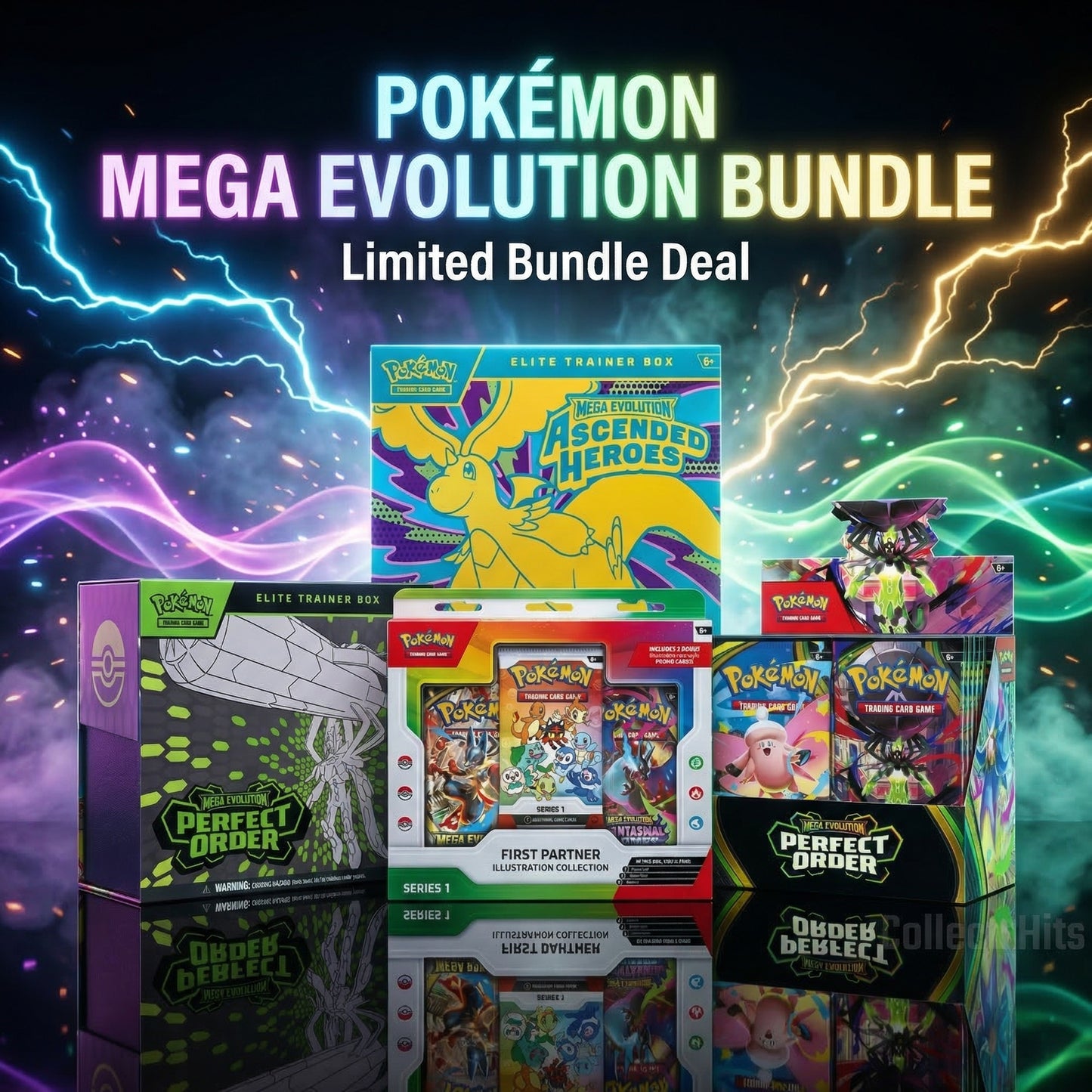 Pokémon Mega Evolution Limited Bundle – ETBs, Booster Box & First Partner Collection